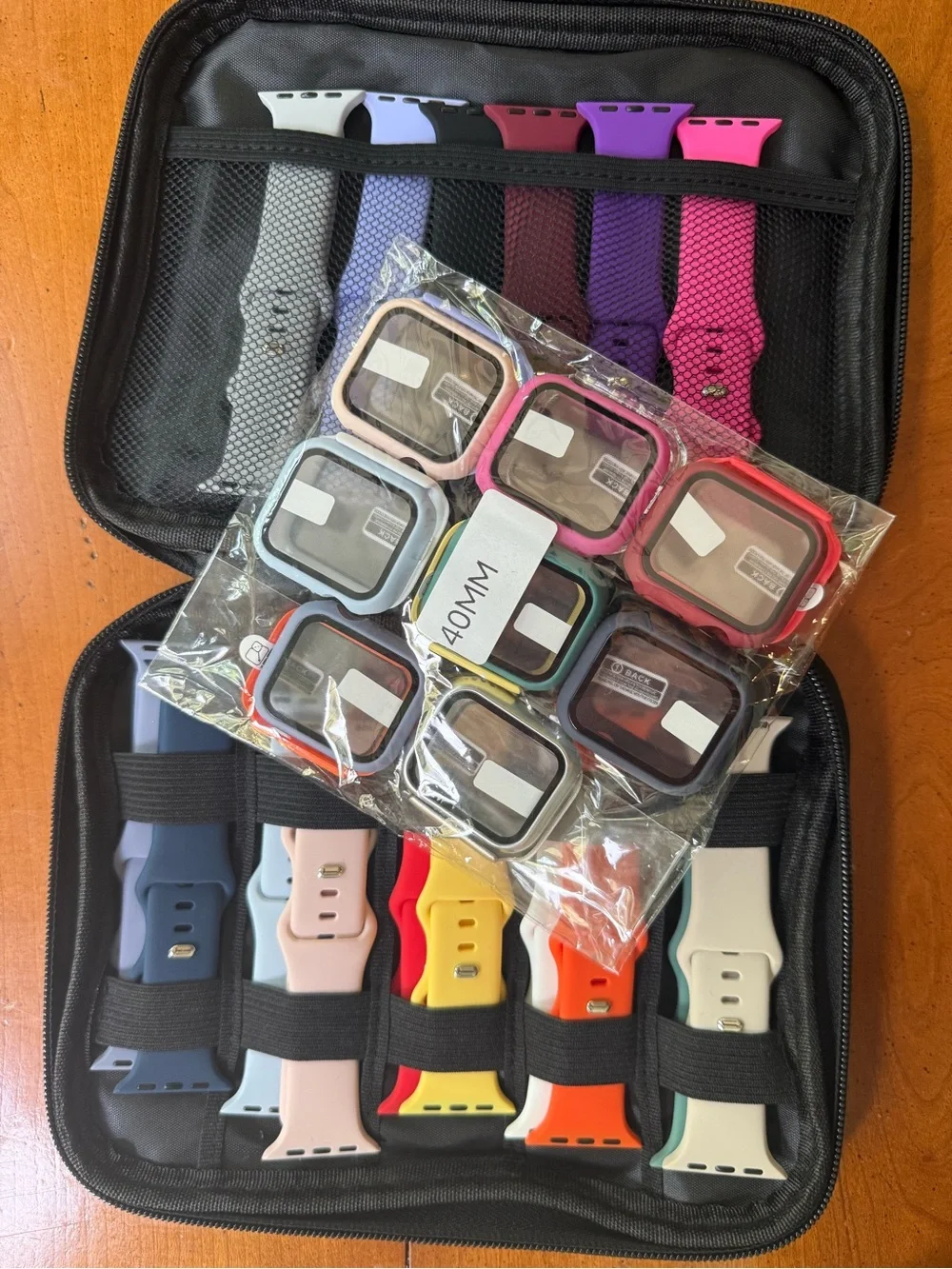 Set of Silicone Smart Watch Bands and Screen Protectors with case